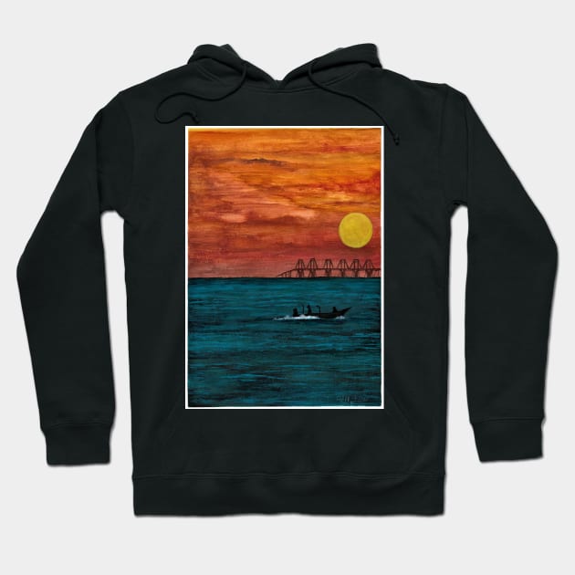 Lake Maracaibo Sunset Hoodie by Miladrawcolors